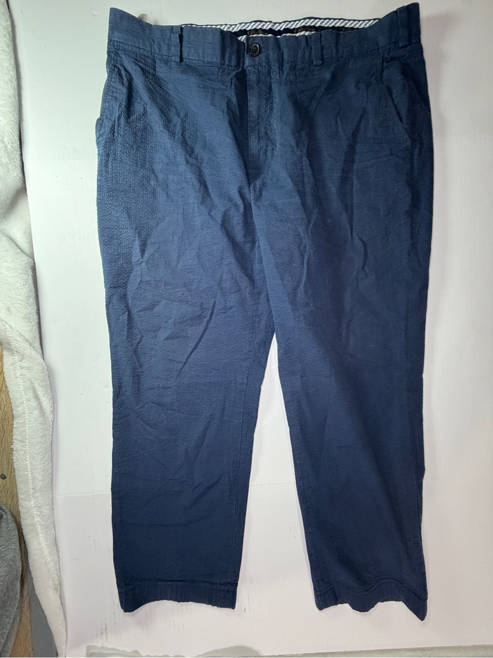 Brooks Brothers Clark Navy Seersucker Chinos - Classic Straight Fit